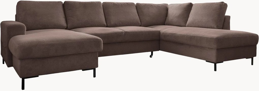 Divano angolare panoramico 8 posti in velluto a coste Lofty Lilly