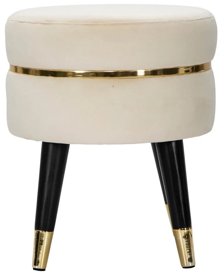 Pouf in velluto crema Paris - Mauro Ferretti