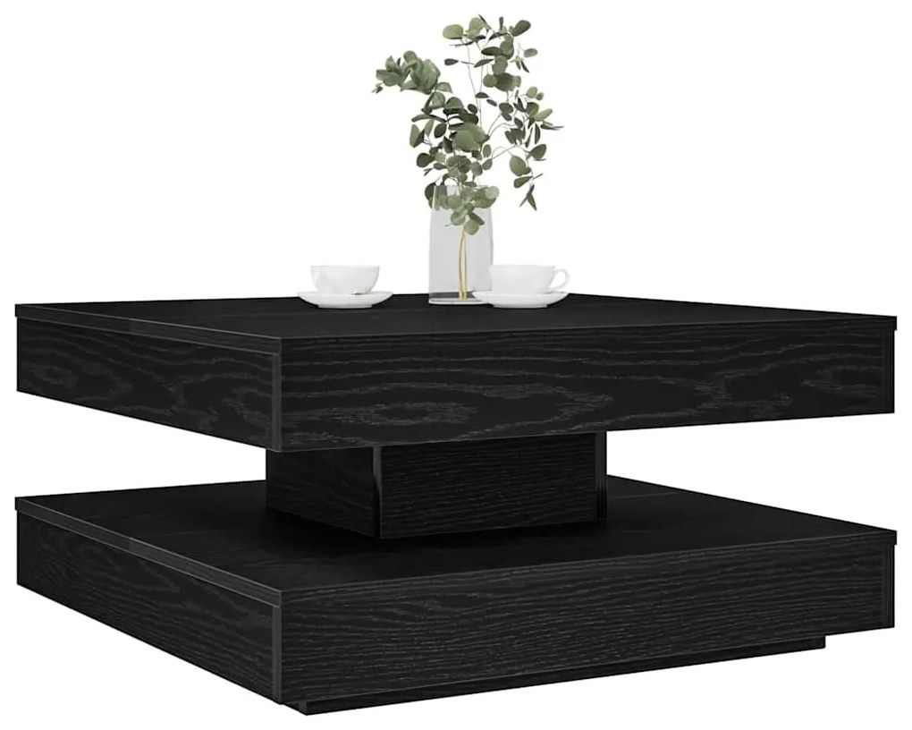 Tavolino Da Caffè Girevole A 360 Gradi Nero 70x70x34,5 Cm /