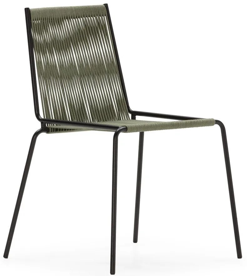 Sedie da pranzo in set verdi in metallo impilabili 2 pz Emily – Marckeric