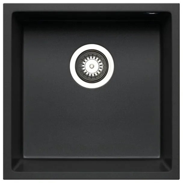 Lavello integrato 1 vasca in granito nero PYRAMIS Tetragon L 40 x L 40 cm