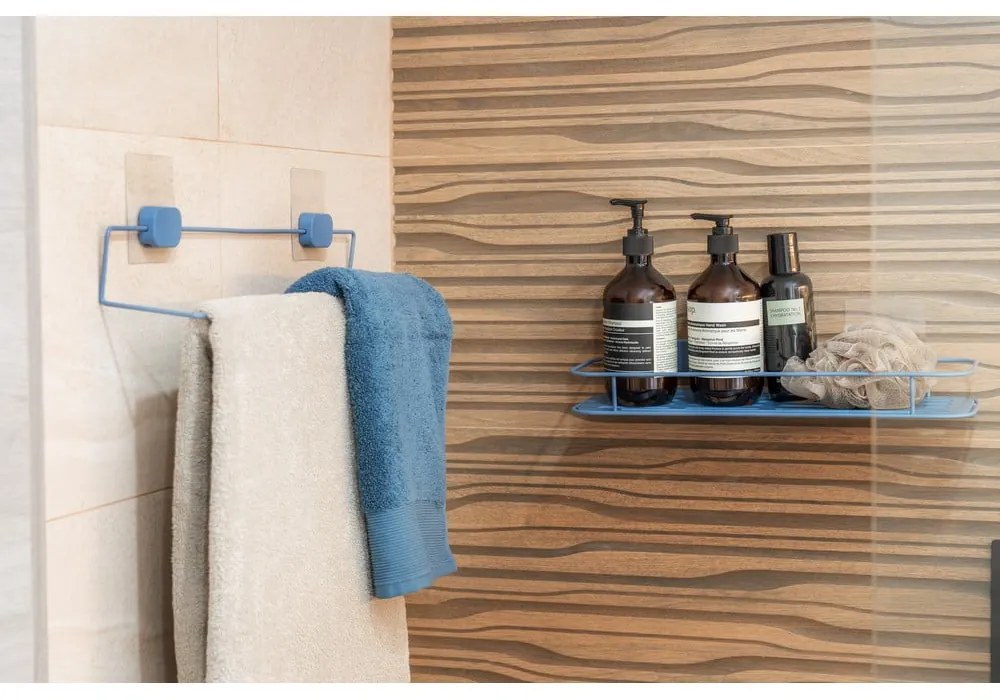 Scaffale da bagno autoportante in metallo azzurro Grena - Compactor