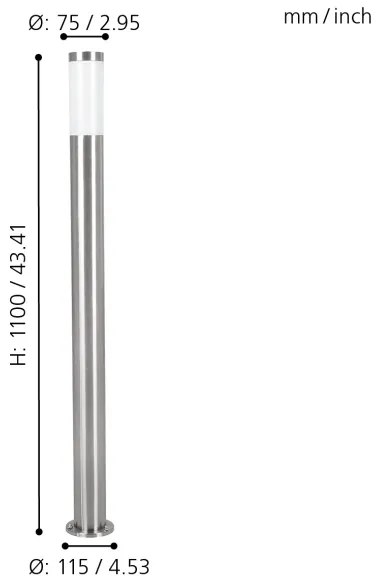 EGLO 81752 - Lampada da esterno HELSINKI 1xE27/15W/230V IP65