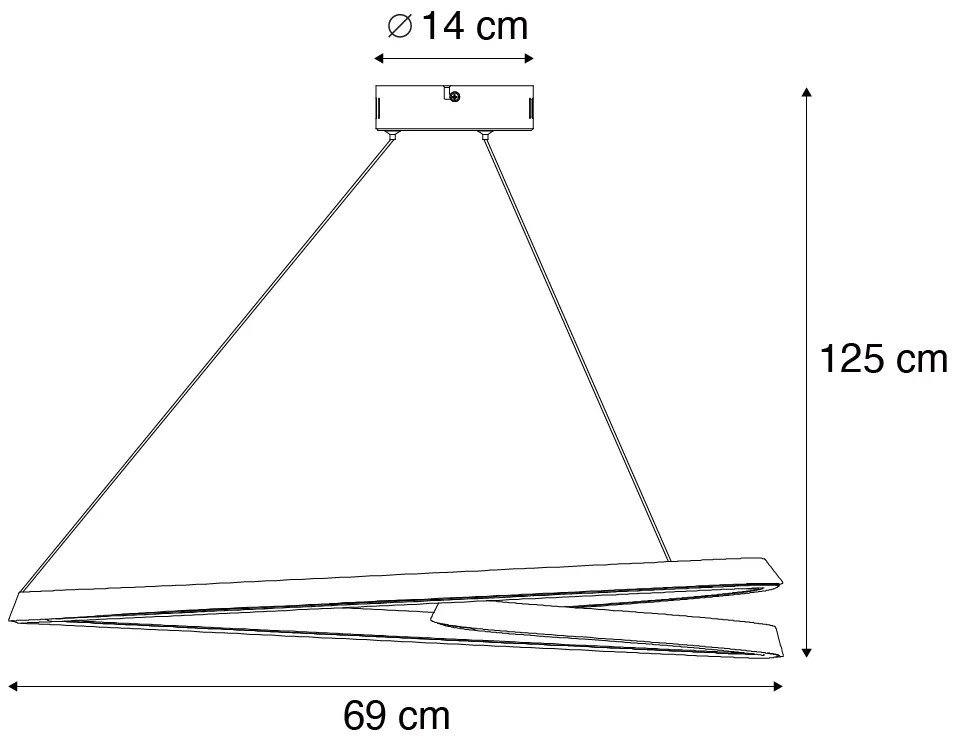Lampada a sospensione scandinava beige 72 cm con LED dimmerabile a 3 livelli - Circuit