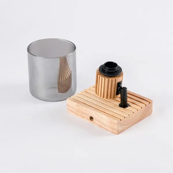 Brilagi - Faretto da parete HYGGE 1xE14/15W/230V legno/fumé