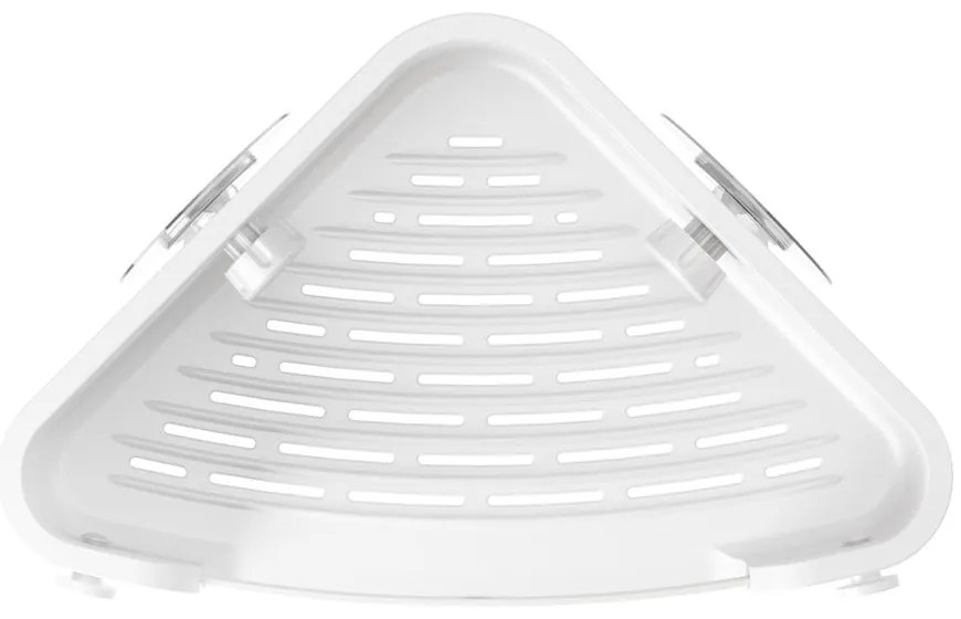 Mensola angolare per bagno bianca in plastica riciclata senza foratura Flex - Umbra