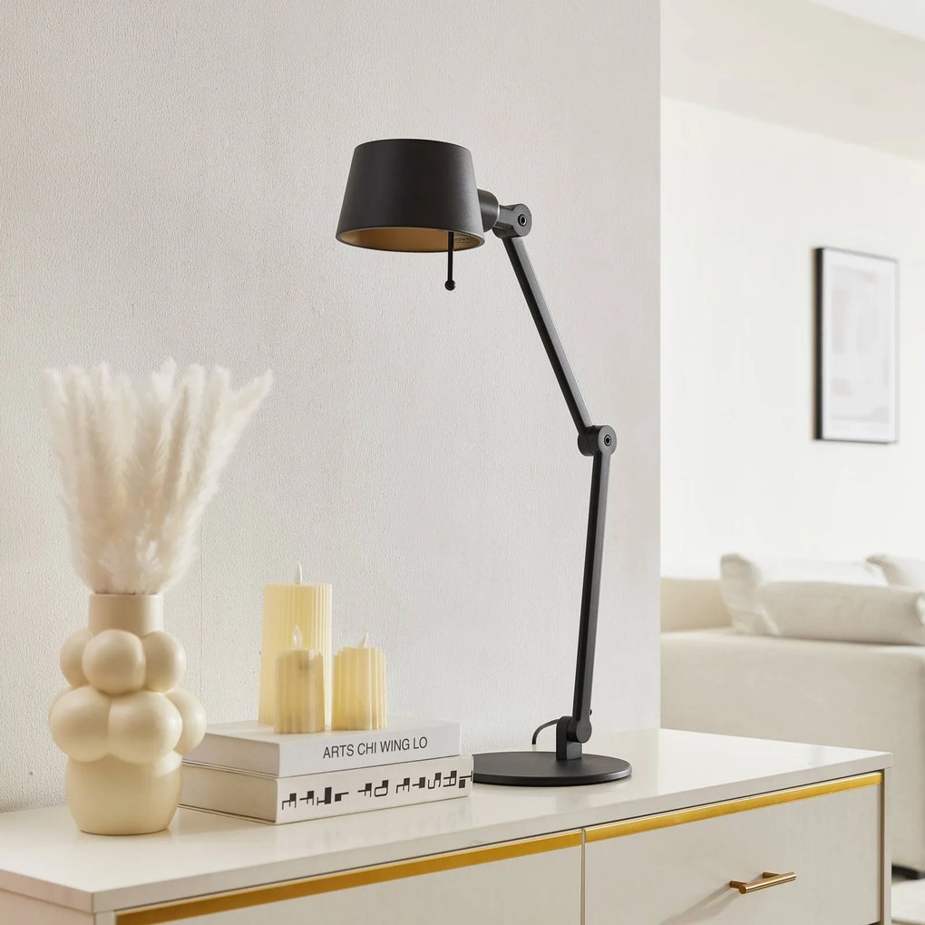 Lampada da scrivania Silka Lucande, Nero, Studio / Ufficio, Metallo, Moderno, Lampada da tavolo
