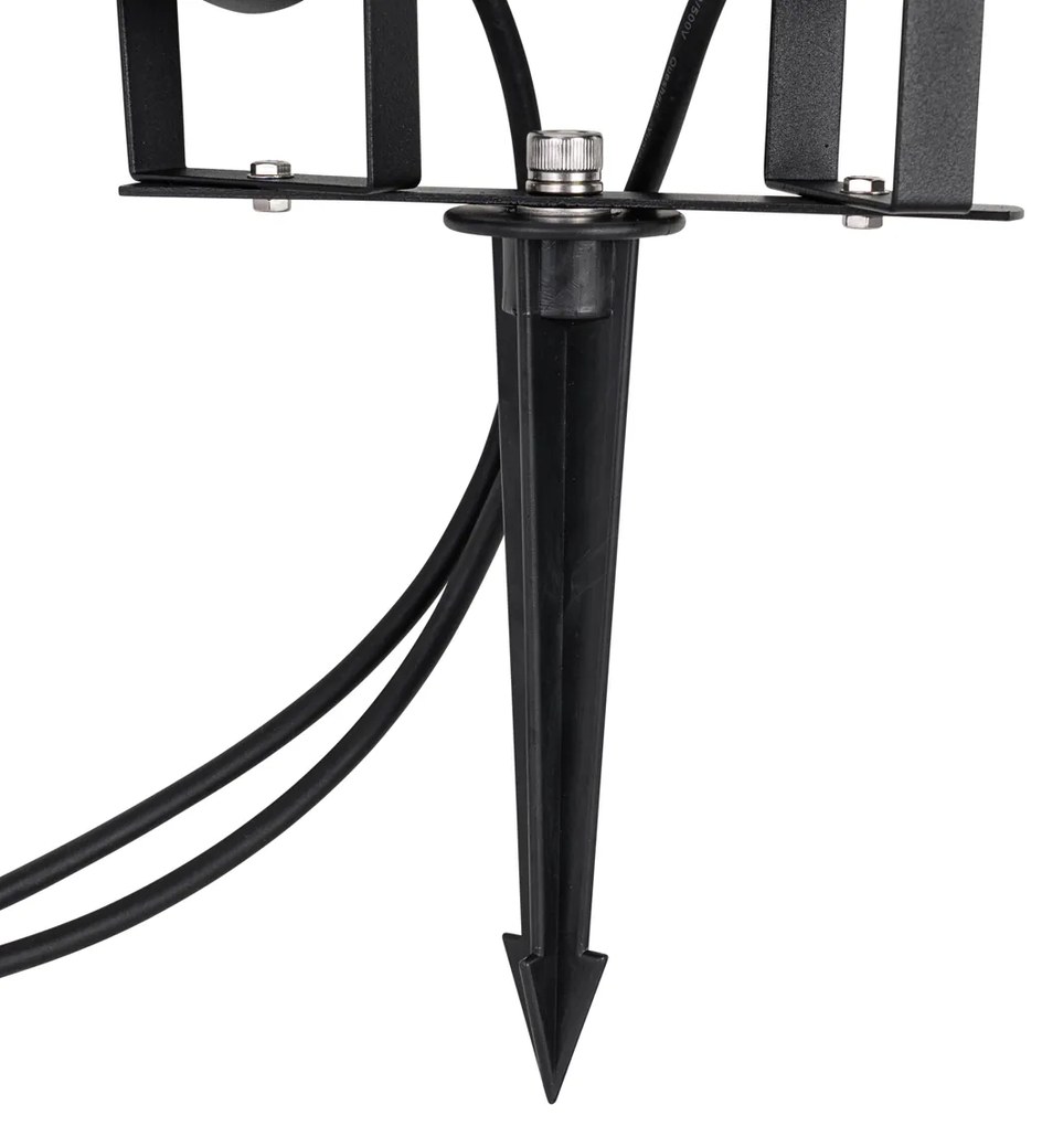 Faretto da giardino nero con cavo e spina, 2 luci IP65 - Basic