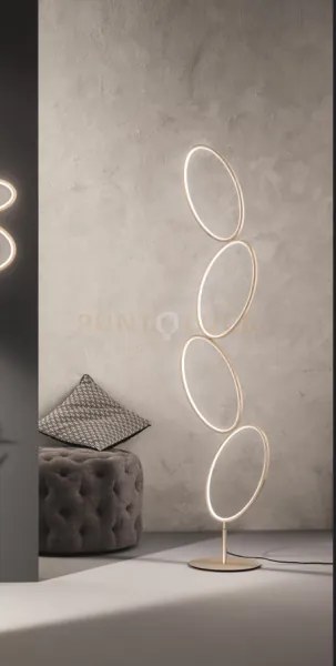 Piantana a led rice oro 3000k 1900lm 38w dimmerabile h.166cm