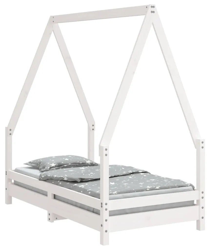 Giroletto per bambini bianco 70x140cm in legno massello di pino