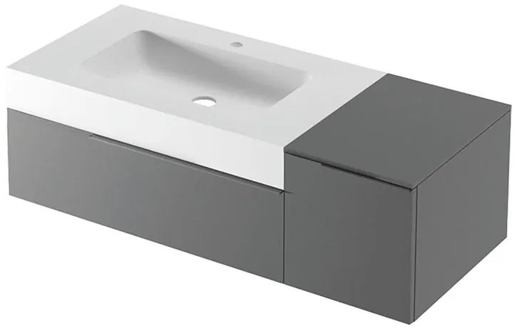 Mobile sottolavabo e lavabo Ginevra grigio basalto L 120 x H 36 x P 51 cm 1 vasca