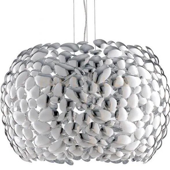 Lampadario a sospensione dioniso cromo 5 luci attacco e27 65x65x147...