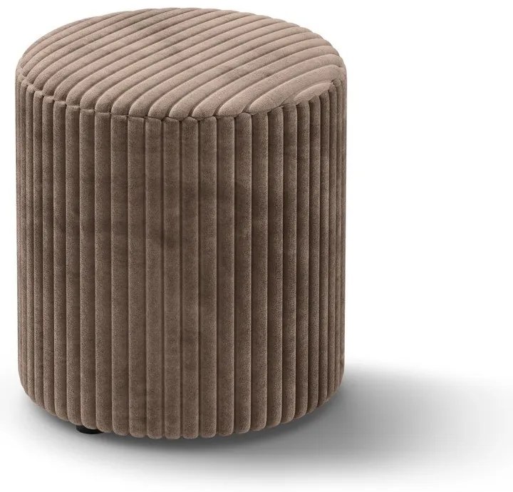 Poggiapiedi marrone con rivestimento in velluto a coste Dia – Micadoni