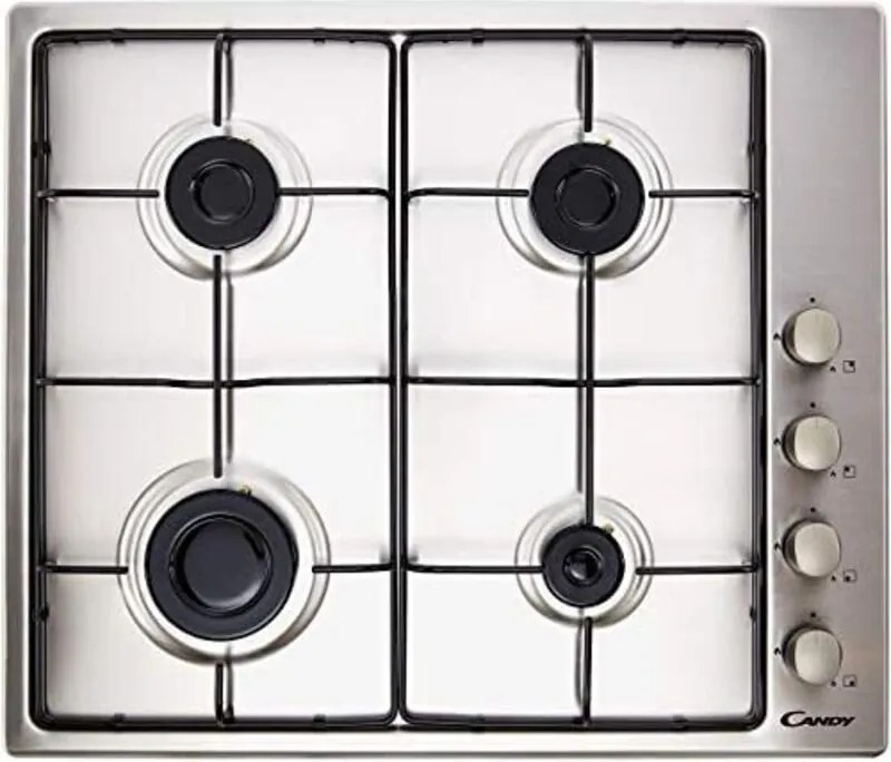 Piano Cottura Gas 4 Fornelli da Incasso 60cm Acciaio Inox CHW6LX - Candy