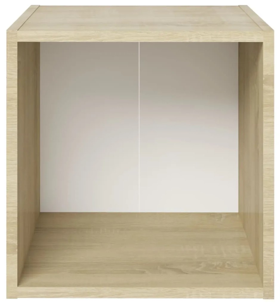 Mobile porta tv 4pz bianco rovere sonoma 37x35x37 cm truciolato