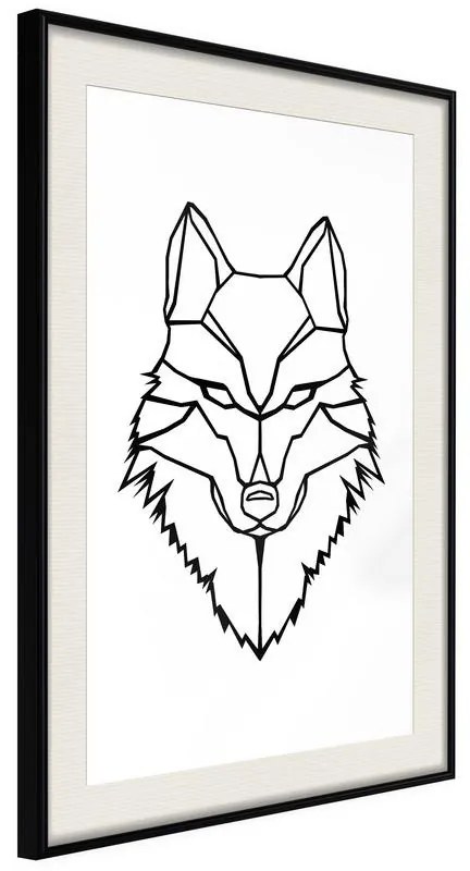 Poster  Wolf Look  Cornice Quadri Cornice nera con pass-partout, Larghezza x Altezza Home decor 20x30