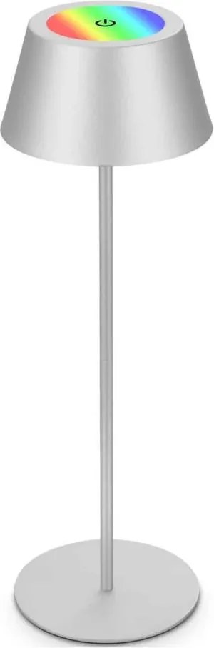 Brilo - Lampada da tavolo LED RGB ricaricabile a sfioramento KIKI LED/2,6W/5V IP44 2600 mAh argento
