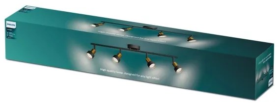 Philips - Faretto CONDUIT 4xGU10/5W/230V nero/ottone
