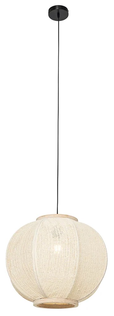 Lampada a sospensione smart in tessuto naturale 48 cm con Wifi G95 - Rob
