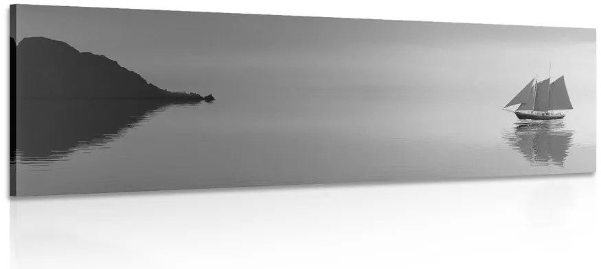 Quadro su tela – Barca a vela in bianco e nero