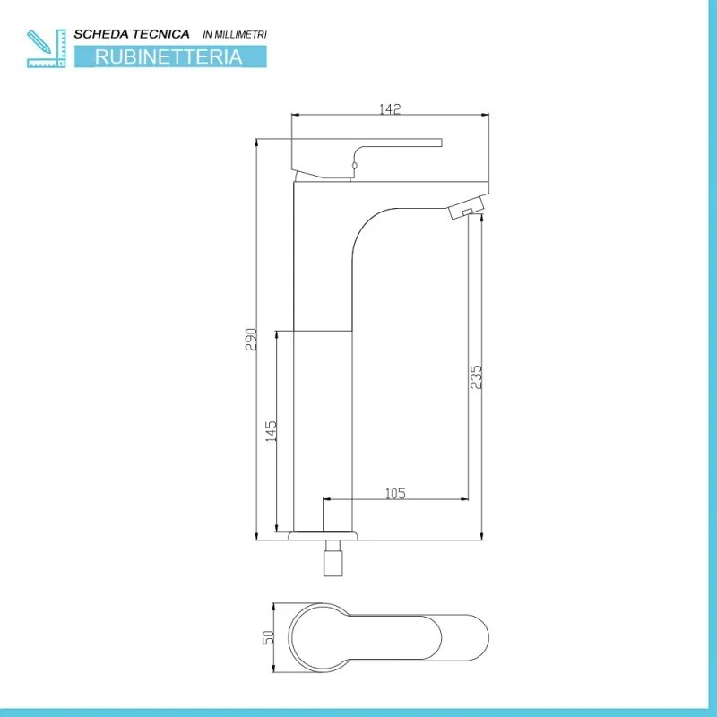 Coppia rubinetti bagno lavabo alto e bidet nero opaco serie Paco