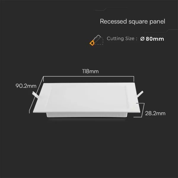 Lampada LED da incasso LED/3W/230V 9x9 cm 6500K bianco