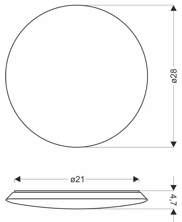 Plafoniera LED bianca ø 28 cm Mega - Candellux Lighting