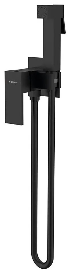 Sapho-Rubinetto per bidet con doccia da incasso CUBEMIX mat. nero