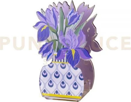Mini profumatore iris  in cristallo acrilico decorato viola fragran...