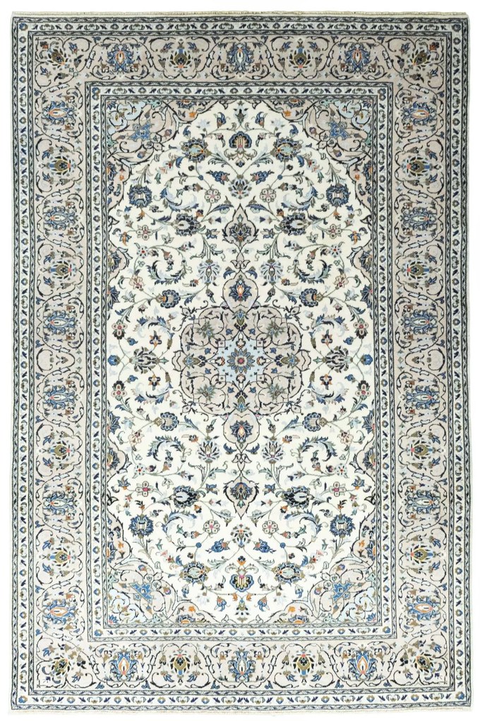 Kashan Tappeto 300 x 200 Beige (Iran) Annodato A Mano