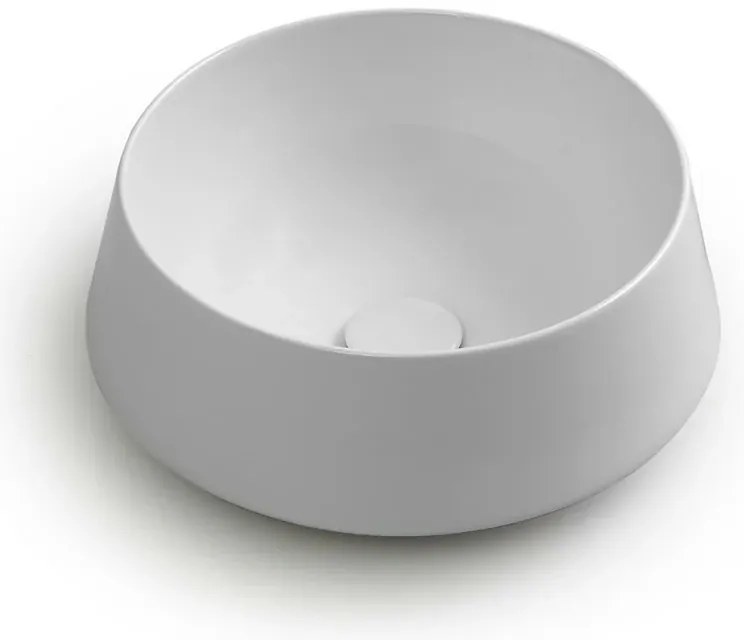 Lavabo da appoggio in ceramica bianco lucido tondo 42 cm Aris