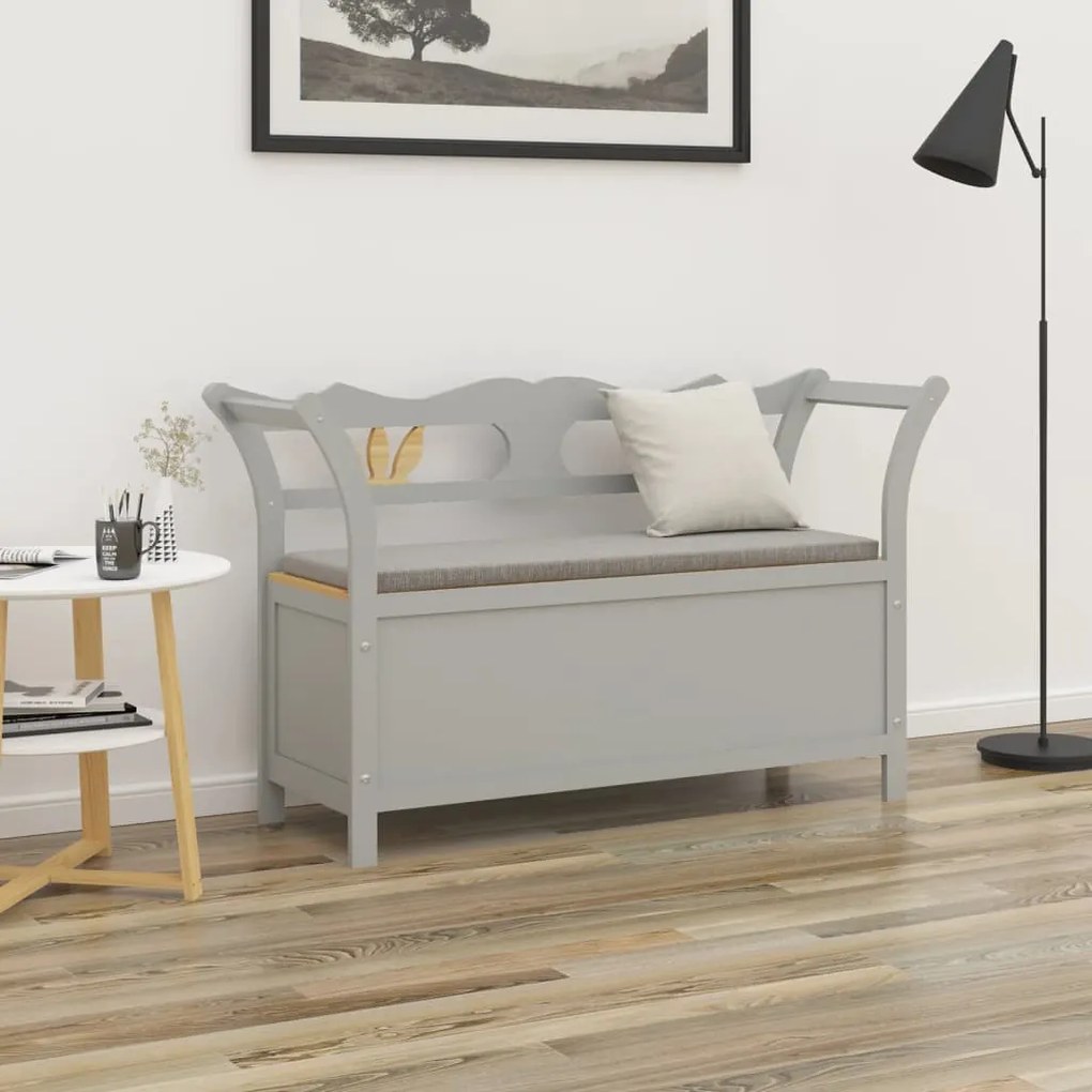 Panca Grigia 107x45x75,5 Cm Legno Massello Di Abete /