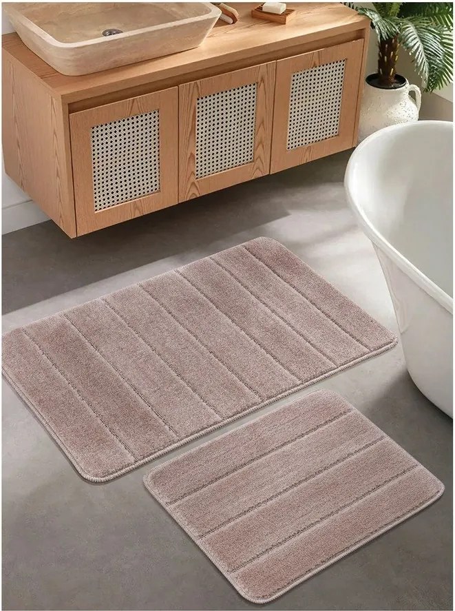 Set di tappetini per il bagno marroni 2 pz 50x80 cm Yeni Cizgli – Foutastic