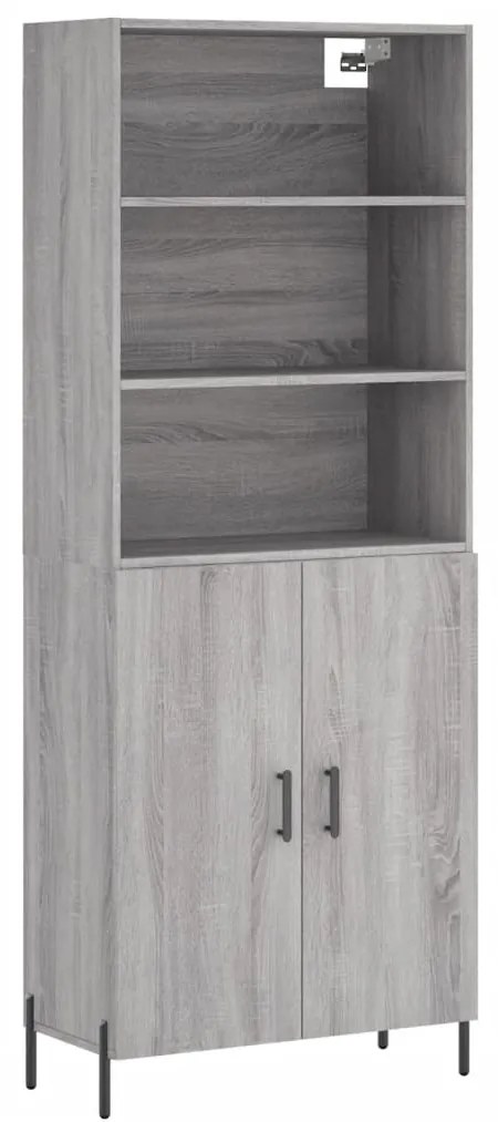 Credenza grigio sonoma 69,5x34x180 cm in legno multistrato