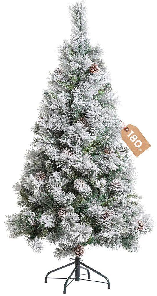 Albero Natale 180 cm innevato pigne Minnesota