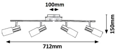 Rabalux 6099 - Faretto LOGAN 4xE14/40W/230V