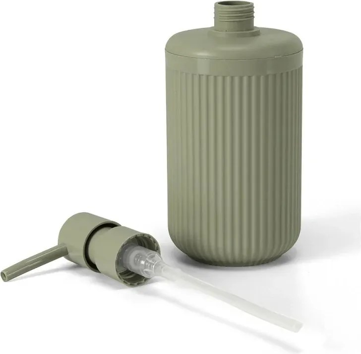 Dispenser sapone verde in plastica rigida cannettata Arizona