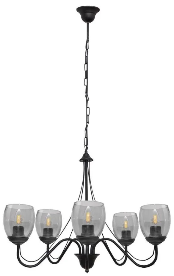 Lampadario a sospensione con catena ALLENA 5xE27/15W/230V