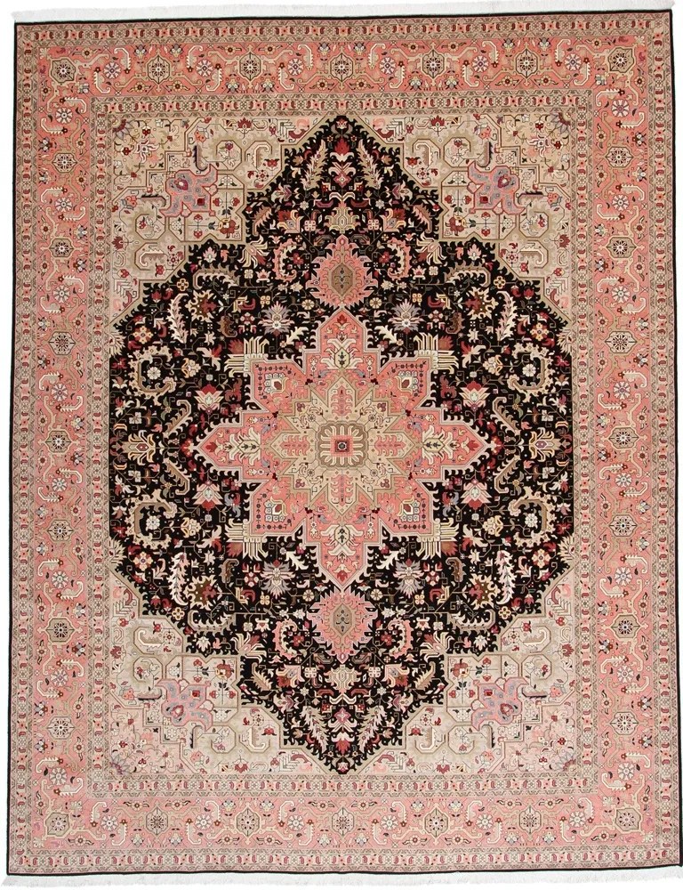Tabriz Tappeto 300x390 Rosa (Iran) Annodato A Mano