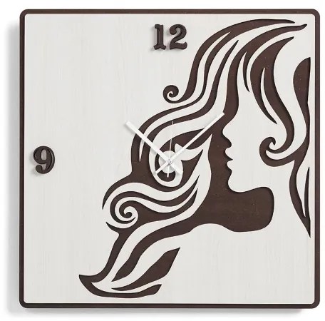 Orologio da parete moderno 50X50 WOMAN in legno laminato RSN