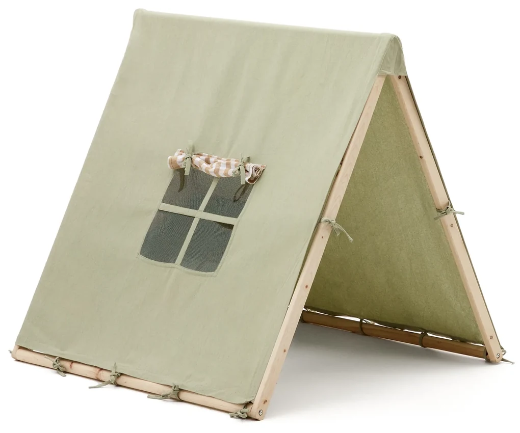 Kave Home - Tenda tipi Yanil 100% cotone verde 100 x 90 cm