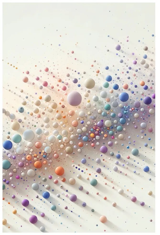Quadro su tela – Danza astratta di sfere arcobaleno