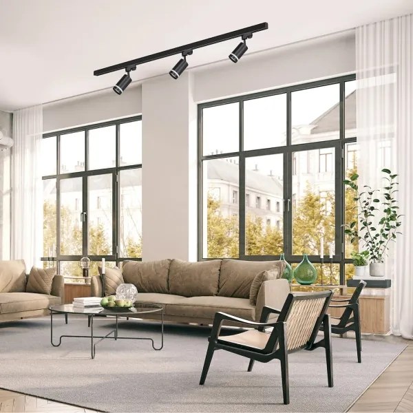 Faretto per sistema a binario monofase PIPE 1xGU10/10W/230V nero