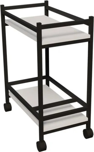 Carrello Portavivande Stile Industrial 60x34x76 Will Bianco