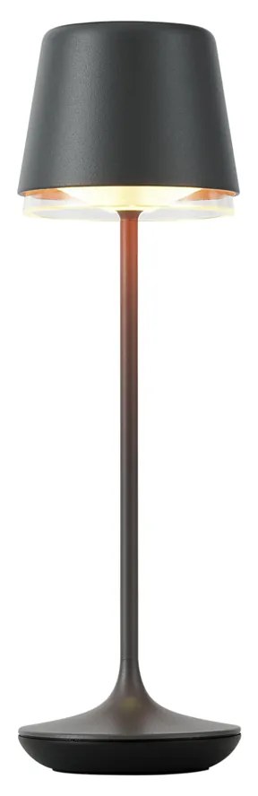 Lampada da tavolo nera con LED IP65 ricaricabile con stazione di ricarica - Treble
