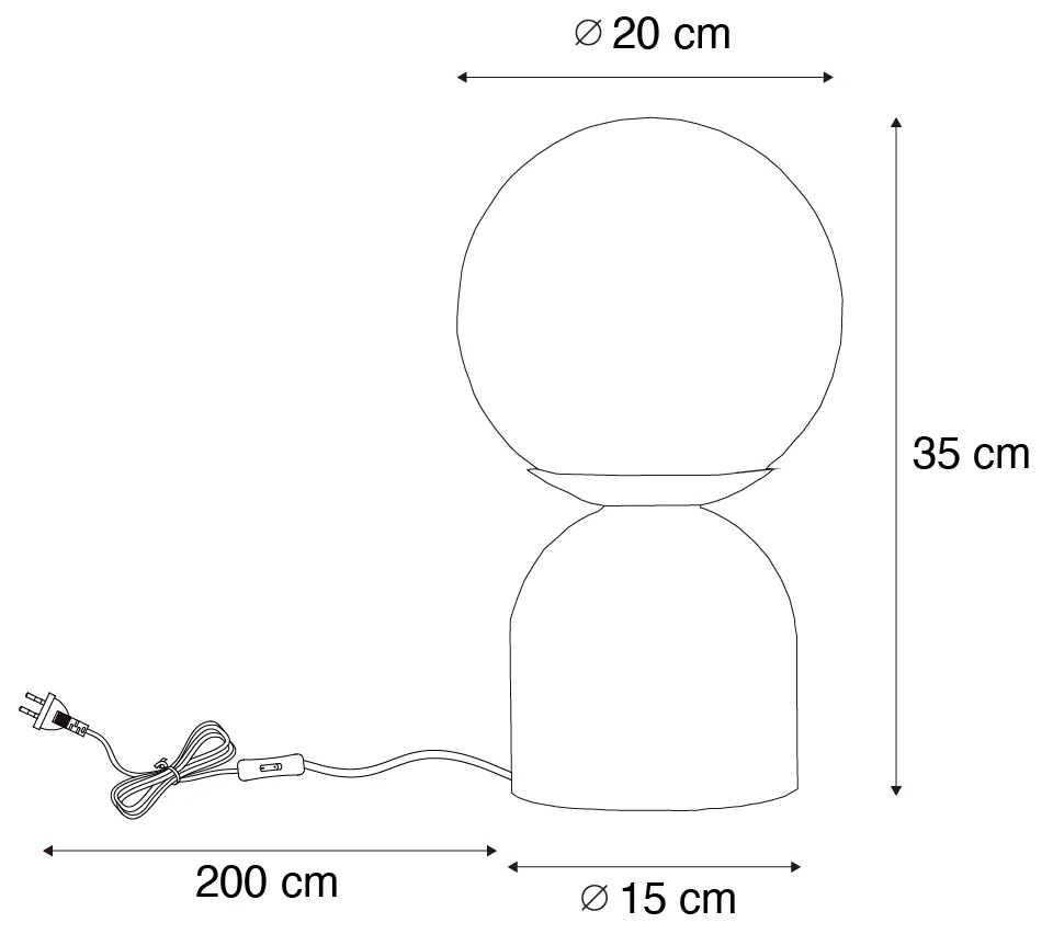 Lampada da tavolo Hotel Chic nera con vetro fumé - Pallon Trend
