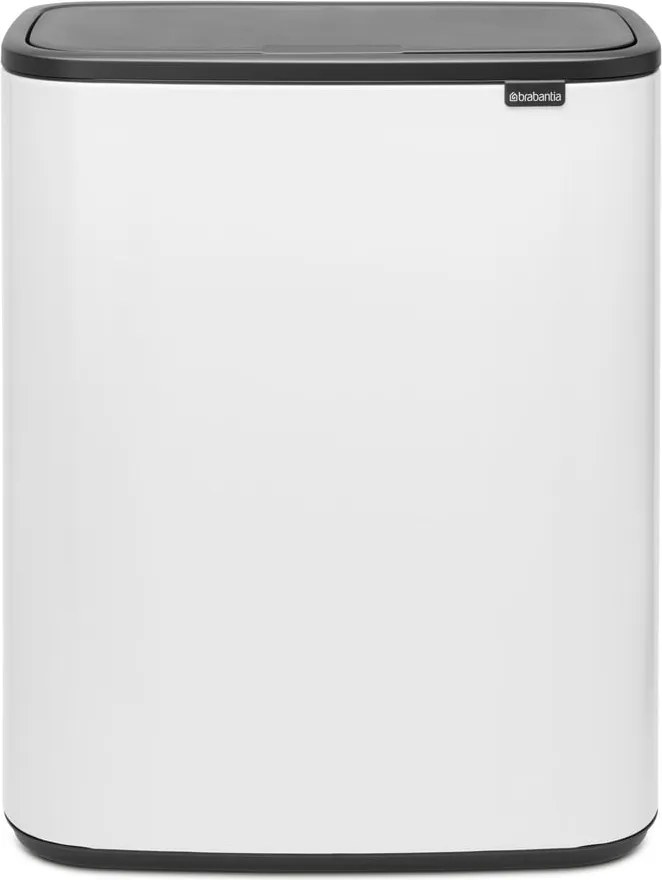 Bidone in acciaio bianco touch per raccolta differenziata 60 l Bo Touch Bin - Brabantia