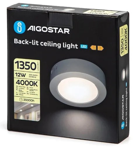 Aigostar - LED Plafoniera LED/12W/230V diametro 17,4 cm 4000K bianco