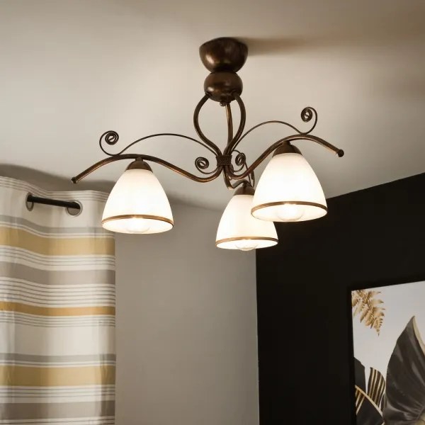 Brilagi - Lampadario a plafone LED ANTICO 3xE27/60W/230V patina di bronzo