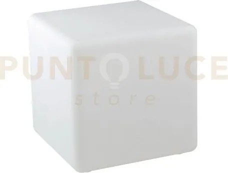 Lume da giardino geco cubo bianco 1 luce attacco e27 ip65 40x40x40cm